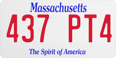 MA license plate 437PT4