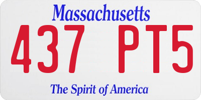 MA license plate 437PT5