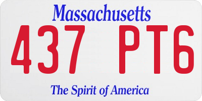 MA license plate 437PT6