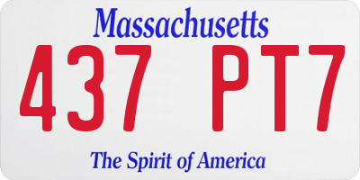 MA license plate 437PT7