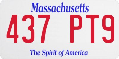 MA license plate 437PT9