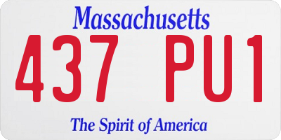 MA license plate 437PU1