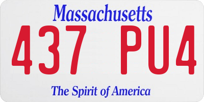 MA license plate 437PU4