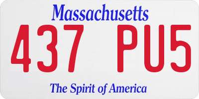 MA license plate 437PU5