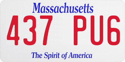 MA license plate 437PU6