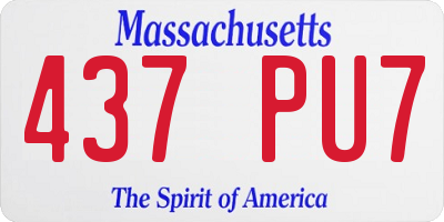 MA license plate 437PU7