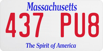 MA license plate 437PU8