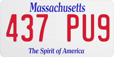 MA license plate 437PU9