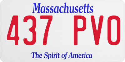 MA license plate 437PV0