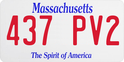MA license plate 437PV2