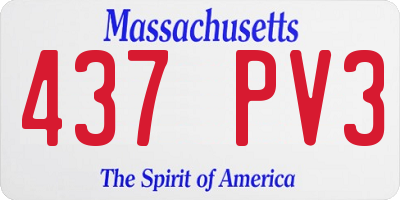 MA license plate 437PV3
