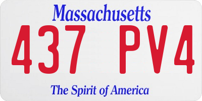 MA license plate 437PV4