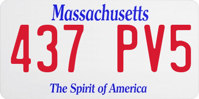 MA license plate 437PV5