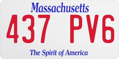 MA license plate 437PV6