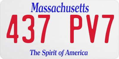 MA license plate 437PV7