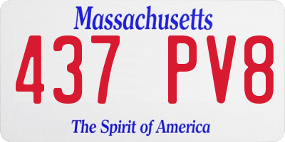 MA license plate 437PV8
