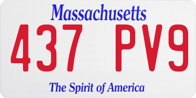 MA license plate 437PV9