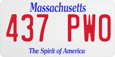 MA license plate 437PW0