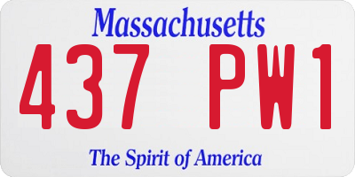 MA license plate 437PW1