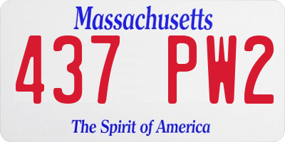 MA license plate 437PW2