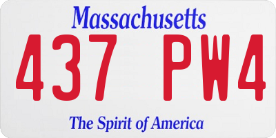MA license plate 437PW4