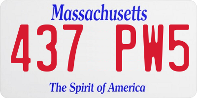 MA license plate 437PW5