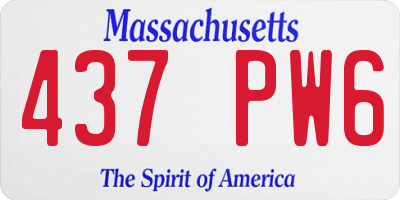 MA license plate 437PW6