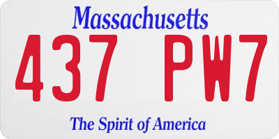 MA license plate 437PW7
