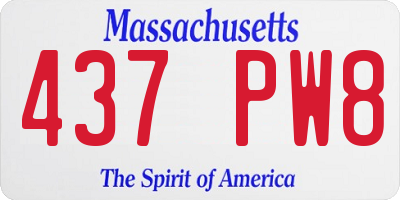 MA license plate 437PW8