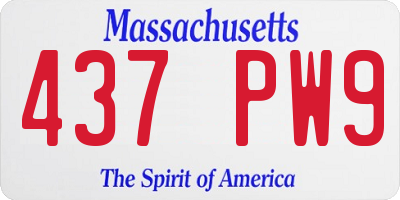 MA license plate 437PW9