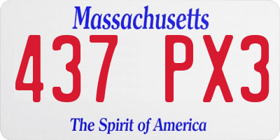 MA license plate 437PX3