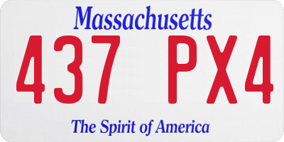 MA license plate 437PX4