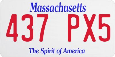 MA license plate 437PX5