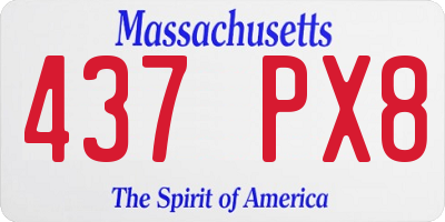 MA license plate 437PX8