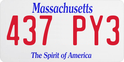 MA license plate 437PY3