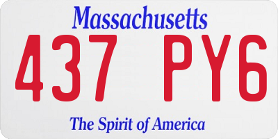 MA license plate 437PY6