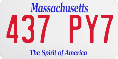 MA license plate 437PY7