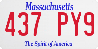 MA license plate 437PY9