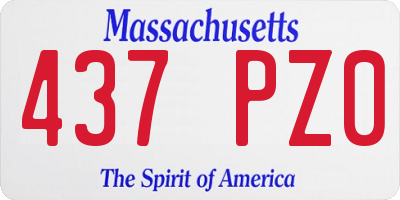 MA license plate 437PZ0