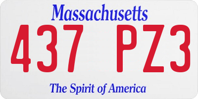 MA license plate 437PZ3