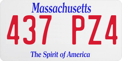 MA license plate 437PZ4