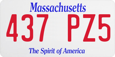 MA license plate 437PZ5