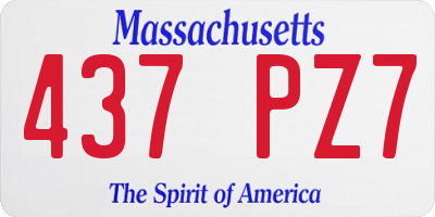 MA license plate 437PZ7