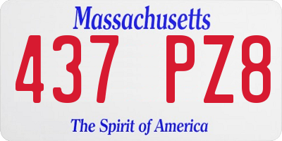 MA license plate 437PZ8