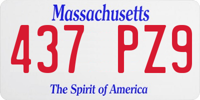 MA license plate 437PZ9