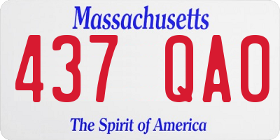 MA license plate 437QA0