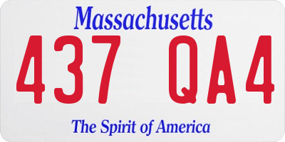 MA license plate 437QA4