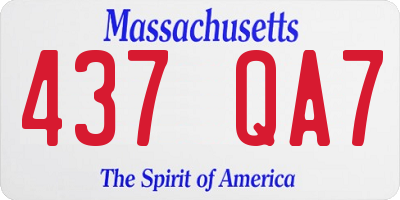 MA license plate 437QA7