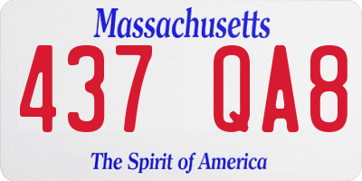 MA license plate 437QA8