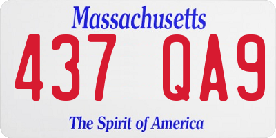 MA license plate 437QA9